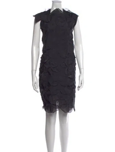 Pre-owned Junya Watanabe Patterned Knee-length Dress In Gray
