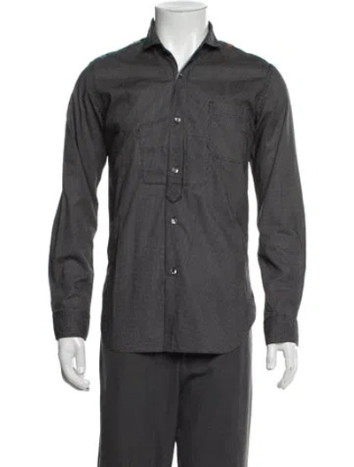Pre-owned Junya Watanabe Patterned Long Sleeve Shirt In Black