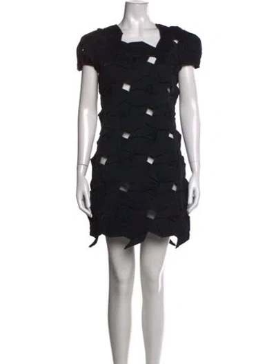 Pre-owned Junya Watanabe Patterned Mini Dress In Black