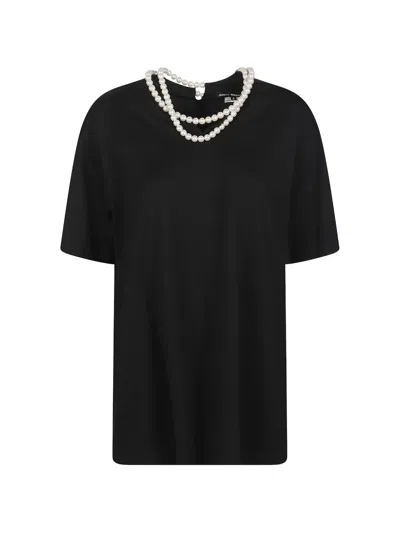 Junya Watanabe Oversized Embellished Cotton T-shirt In Black