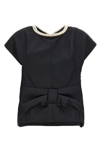 Junya Watanabe Bow-detail Sleeveless Top In Black