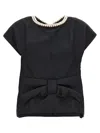 Junya Watanabe Draped Back Top With Bow And Pearls In Black
