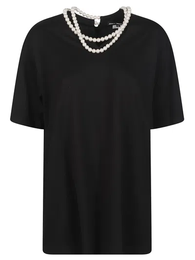 Junya Watanabe Pearl Necklace T-shirt Cotton In Black