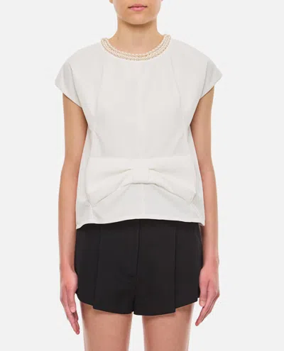 Junya Watanabe Pearl Neckline Blouse In White