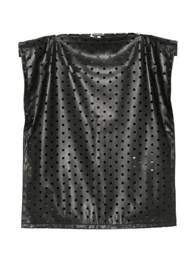 Junya Watanabe Perforated Sleeveless Top In Black