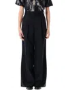 Junya Watanabe Wide Leg Pleated Pant With Pockets And Belt Loops In Black