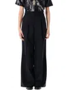 Junya Watanabe Wide Leg Pleated Pant With Pockets And Belt Loops In Black