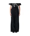 Junya Watanabe Wide Leg Pleated Pant With Pockets And Belt Loops In Black