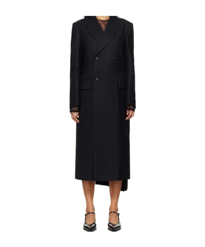 Junya Watanabe Pinstripe Coat In Black