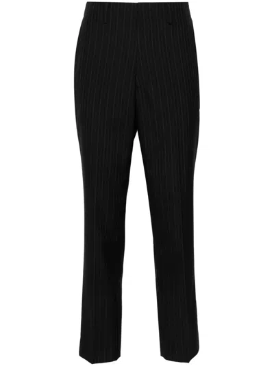 Junya Watanabe Pinstripe Slim-cut Tailored Trousers In Black
