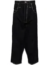 Junya Watanabe Navy Levi's Edition Pinstripe Wool Trousers In Blue