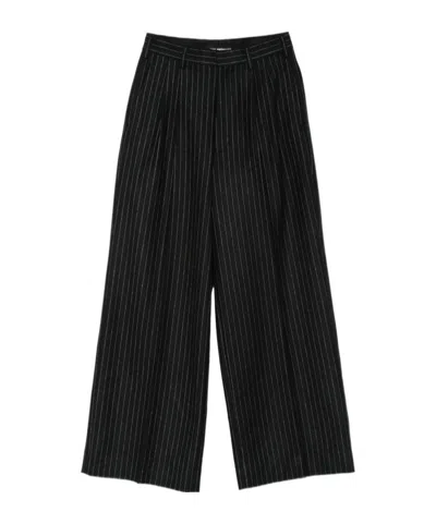 Junya Watanabe Pinstriped Casual Trousers In Black
