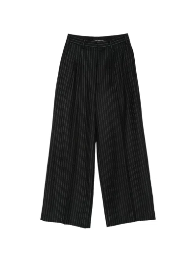 Junya Watanabe Pinstripe-pattern Pleated Tailored Trousers In Black