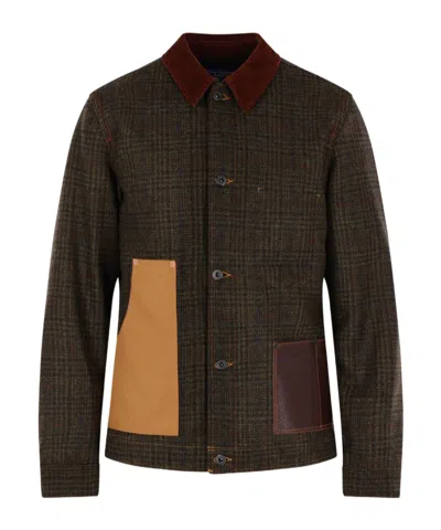 Junya Watanabe Plaid Long-sleeved Casual Jacket In Black