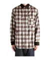 Junya Watanabe Checked Corduroy-paneled Overshirt In Brown