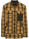 Junya Watanabe Checked Cotton Flannel Jacket In Yellow