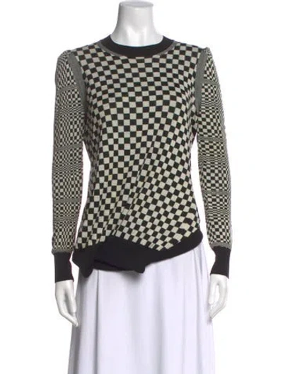 Pre-owned Junya Watanabe Plaid Print Crew Neck Sweater In Black