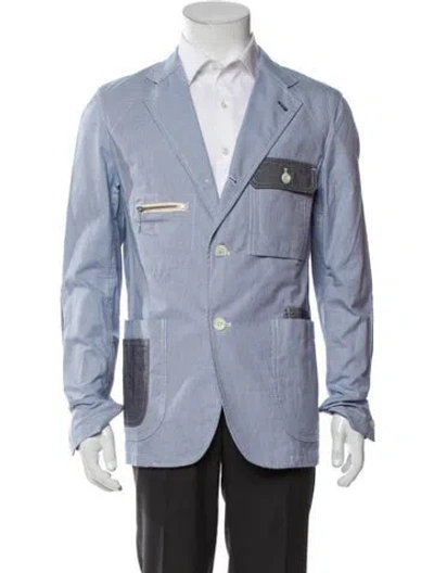 Pre-owned Junya Watanabe Plaid Print Jacket In Blue