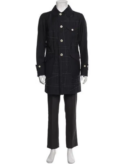 Pre-owned Junya Watanabe Plaid Print Jacket In Blue