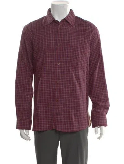 Pre-owned Junya Watanabe Plaid Print Long Sleeve Shirt In Red