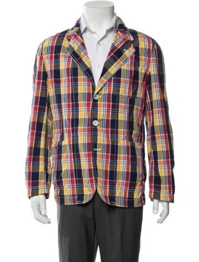 Pre-owned Junya Watanabe Plaid Print Peacoat In Multi