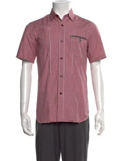 Pre-owned Junya Watanabe Plaid Print Short Sleeve Shirt In Red