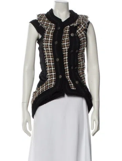 Pre-owned Junya Watanabe Plaid Print Vest In Black