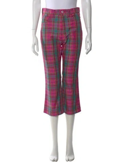 Pre-owned Junya Watanabe Plaid Print Wide Leg Pants W/ Tags In Pink