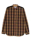 Junya Watanabe Corduroy-panelled Checked Shirt In Brown