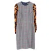 Junya Watanabe Plaid Velvet Sleeve Dress In Multicolor Wool In Gray