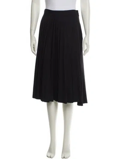 Pre-owned Junya Watanabe Pleated Accents Midi Length Skirt In Black