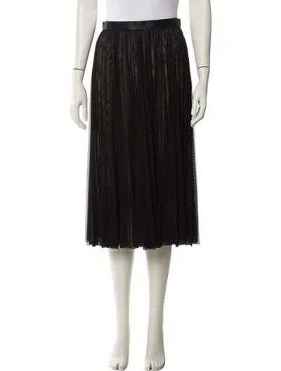 Pre-owned Junya Watanabe Pleated Accents Midi Length Skirt In Black