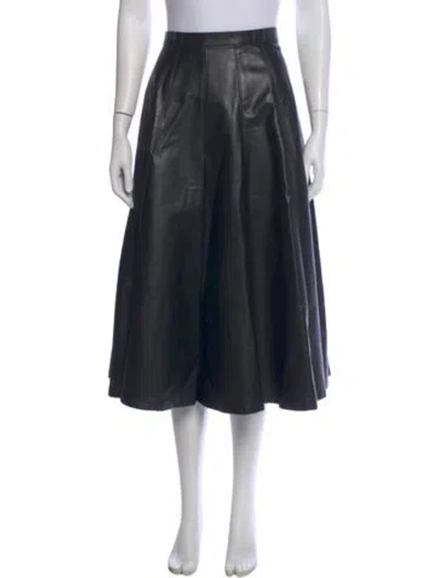 Pre-owned Junya Watanabe Pleated Accents Midi Length Skirt In Black
