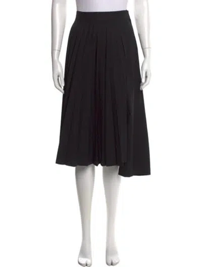 Pre-owned Junya Watanabe Pleated Accents Midi Length Skirt In Black