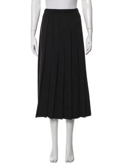 Pre-owned Junya Watanabe Pleated Accents Midi Length Skirt In Blue