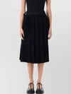 Junya Watanabe Pleated Midi Skirt With Integrated Belt And Side Buckle