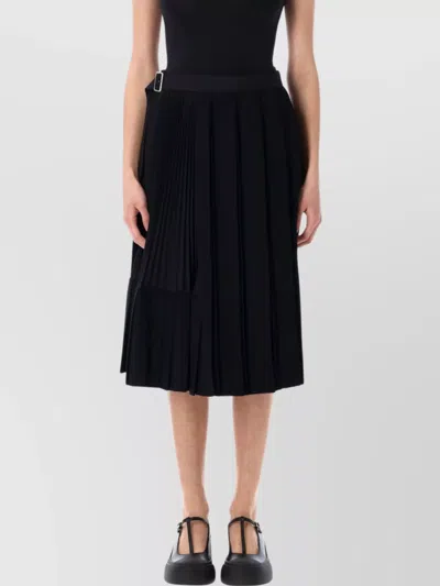 JUNYA WATANABE PLEATED BELTED MIDI SKIRT ASYMMETRIC