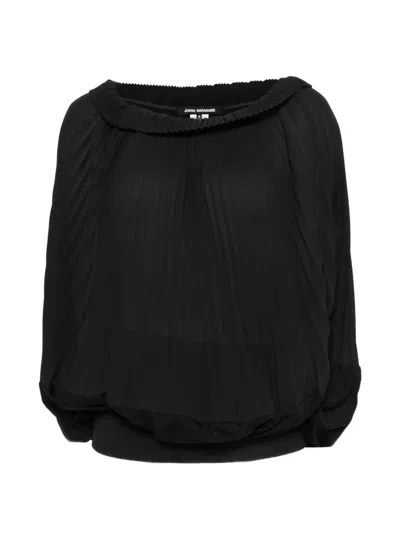Junya Watanabe Pleated Blouse In Black