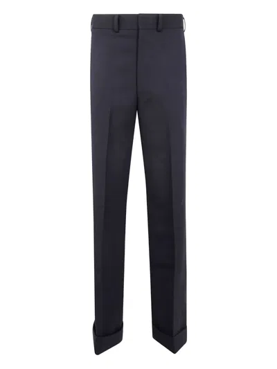 Junya Watanabe Pleated Cuffed Trousers In Blue