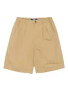Junya Watanabe Pleated Elastic-waist Chino Shorts In Brown
