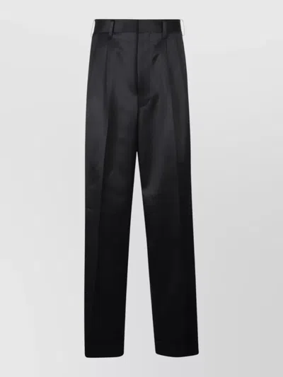 Junya Watanabe Pleated Front Wool Blend Tailored Trousers In Black