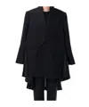 Junya Watanabe Wool Pleated Long Blazer In Black