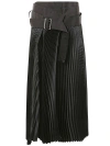 Junya Watanabe Pleated Long Skirt In Black Black
