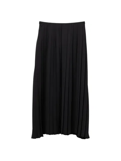 Junya Watanabe 플리츠 미디 스커트 In Black