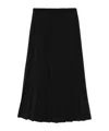 Junya Watanabe Pleated Mixed Media Midi Skirt In Black