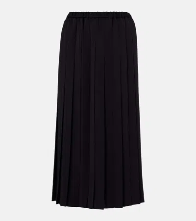 Junya Watanabe Pleated Midi Skirt In Black