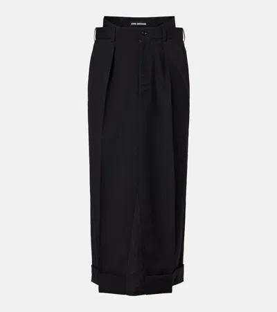 Junya Watanabe Pleated Midi Skirt In Black