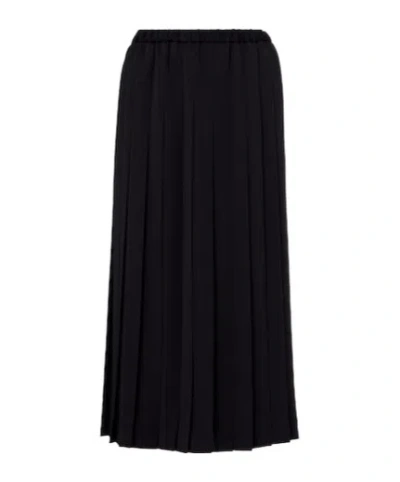 Junya Watanabe Pleated Midi Skirt In Black