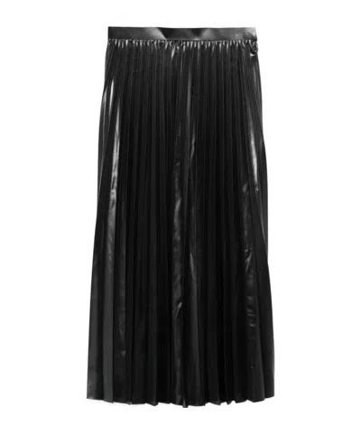 Junya Watanabe Pleated Midi Skirt In Black