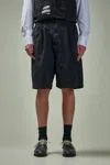 Junya Watanabe Pleated Nylon Shorts In Black